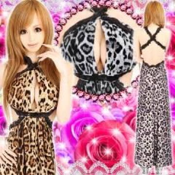 ゴージャス.Sexy.キャバ.お水♪レオパード.ヒョウ柄 ロングドレス グレー