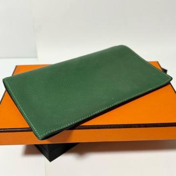 HERMES �G�����X A���� �A�W�F���_ ���U�[ �蒠�J�o�[ �O���[��