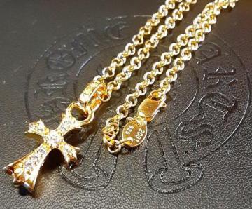 CHROME HEARTS/CH�N���X �x�r�[�t�@�b�g�`���[�� �_�C���~r���[���`�F�[�� 20inch 22k���H 2�_�I
