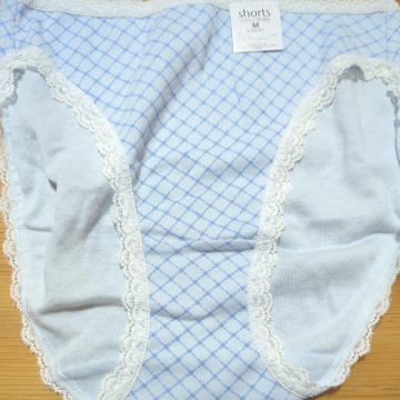 新品衣類 水色格子柄 М