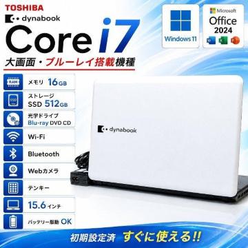 �m�[�g�p�\�R�� dynabook Corei7 ������16GB SSD512GB Web�J���� �u���[���C Windows11