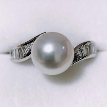 �_�C�������h�~�p�[�� �����O Pt900 8.5mm 0.30ct 6.8g