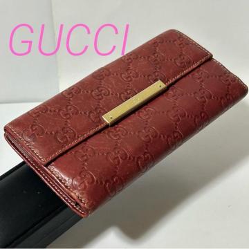 GUCCI �O�b�`�V�} ���U�[ �C���^�[���b�L���OG 112715�E3661 �v���[�g�t�� ��܂蒷���z ���b�h