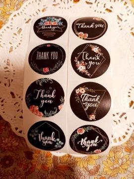 お裾分け☆花柄Thank Youシール8枚☆