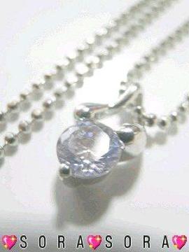 【一粒】キュービックジルコニアネックレス 巾着袋付