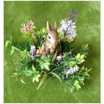 リボンのウサギちゃん 置物♪ ミニチュア 陶器 オブジェ