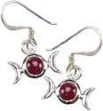 AzureGreen  Triple Goddess Earrings O_