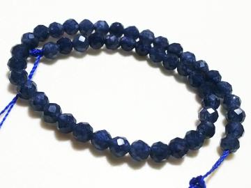天然石★サファイヤ 4mm64面カット 半連