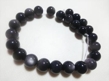 天然石★シルバーオプシディアン 8mm 半連