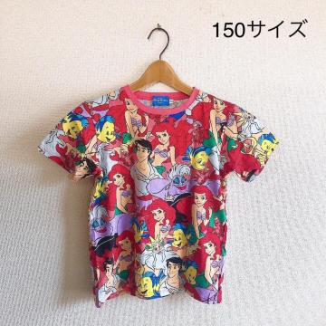 ◆TDL購入◆アリエル総柄Tシャツ★ピンクキッズ150サイズ*ディズニー♪リトルマーメイド