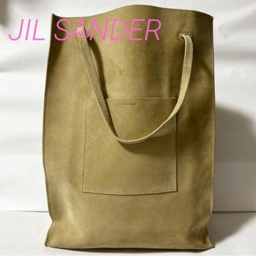 ���i JIL SANDER �W���E�T���_�[ �X�G�[�h ���U�[ �g�[�g �o�b�O �x�[�W�� �V���o�[���� ���S�^���� A4�T�C�Y���[