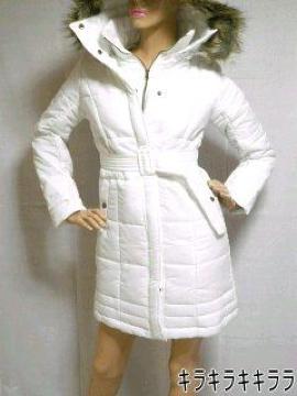 《New》ベルト付★3way*美ライン・ロング.中綿ダウンコート<ホワイトM>