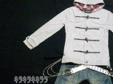 ●スタイリッシュ.キレカジ★フード裏チェック柄・ショート・ダッフルジャケット<グレーM>