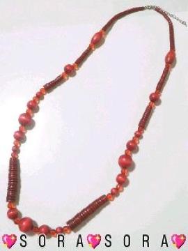 アジアン.ボヘミアン.ヒッピー♪ウッドビーズ ロングネックレス