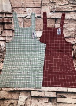 送料無料!人気の 先染めタイプ 格子柄デザイン H型エプロンA(画像から)1枚