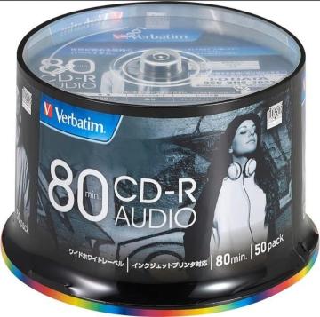 バーベイタムジャパン(Verbatim Japan) 音楽用 CD-R 80分 50枚 ホワイトプリンタブル 48倍速