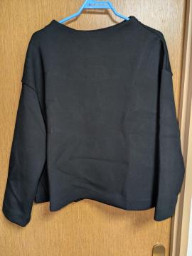 アンタイトル昨季美品黒ダンボールジャージニット素材ストレッチ長袖カットソー大きいサイズ411号12号2Lスエットトレーナージャージ