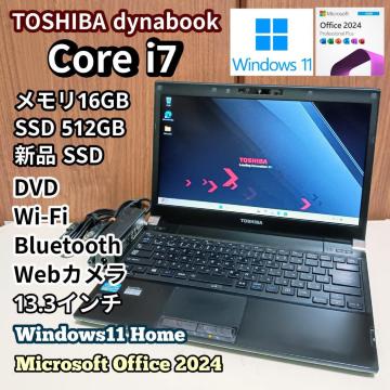TOSHIBA dynabook Corei7 16GB SSD512GB WebJ DVD Office2024