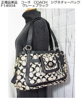 �����K�i���i�R�[�`�@COACH�@�V�O�l�`���[�o�b�N F14934�@�O���[���u���b�N