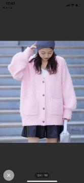 チャオパニック ふわふわ暖かいロコンチョボタンメランジニットシャギーカーディガン新品タグ付き