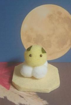 ハンドメイド♪カップ入り!ポンポン和菓子『お月見団子』黄うさぎ