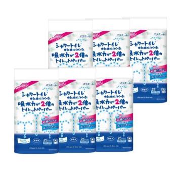 【72ロール】エリエール シャワートイレのためにつくった 吸水力2倍トイレットペーパー ダブル 無香料 25m×72ロール