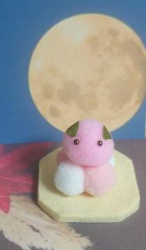 ハンドメイド♪カップ入り!ポンポン和菓子『紅白団子』紅うさぎ