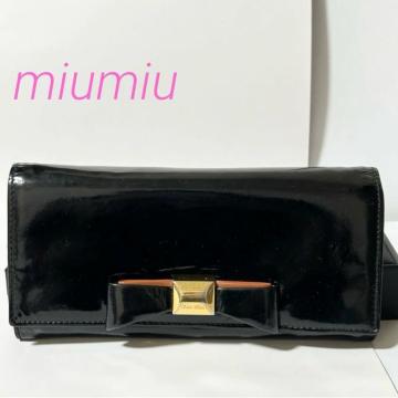 miumiu �~���E�~���E �p�e���g���U�[ ���{�� ��܂� �����z �E�H���b�g �D���� ���K���� �u���b�N