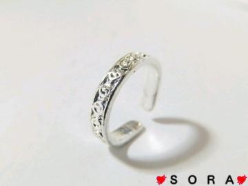 足元オシャレ 重ね付けOK♪フリーサイズ 足指輪 トゥリング ピンキーリング@