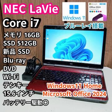 NEC LaVie Corei7 ������16GB �V�iSSD512GB �u���[���C Windows11 Office2024