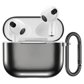 Apple AirPods ��3���� ���[�P�[�X AirPods3 �ی�J�o�[ �R���p�`�u�� ���b�L TPU�ϏՌ� �y�� �u���b�N