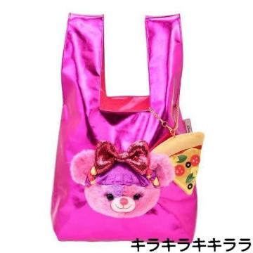 《New》ペパロニ/ユニベアシティ(渡辺直美.監修)★ピザチャーム付きトートバッグ<オーロラピンク>
