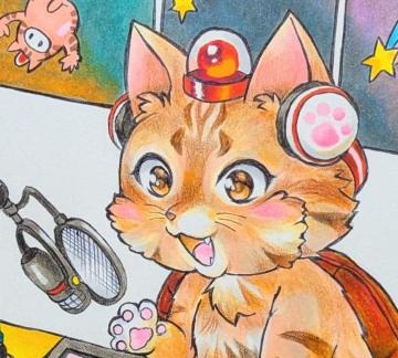 自作イラスト ゲーミング猫
