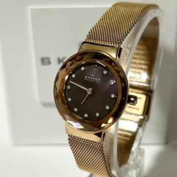 SKAGEN �X�J�[�Q�� LEONORA ���I�m��  456SRR1 QZ �u���E���V�F�������� ���f�B�[�X �r���v �ғ��ǍD