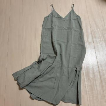 ◆Aunt Marie's/アントマリーズ◆フレアキャミワンピース★カーキF*マキシワンピ*秋コーデ♪