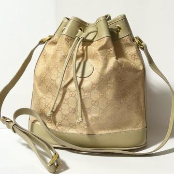 GUCCI �O�b�` GG�L�����o�X ���U�[ 001.86.0533 �o�P�b�g �V�����_�[�o�b�O ���B���e�[�W �x�[�W��