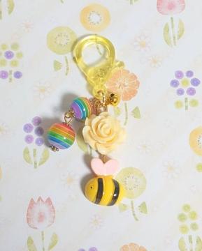 ハンドメイド♪ジャラジャラ★”ビーズチャームB蜜蜂さん