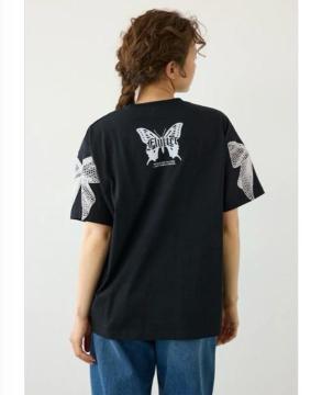 ���f�I�N���E���Y�� Ribon�~Butterfly TEE�i�u���b�NM�j