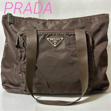 PRADA �v���_ �i�C���� �T�t�B�A�[�m ���U�[ �g�[�g �o�b�O �O�p�v���[�g �u���E�� �V���o�[����