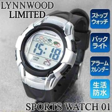 WATCH 01 防水 バックライト アラーム/ストップウォッチ付 M7045