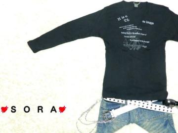 お兄.アメカジ♪かすれロゴプリントVネックロンT