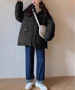 送料無料 新品 エコダウンジャケット フード付き韓国冬服