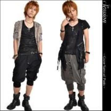 【SESSION】《New》ウェルム*サルエル(ショート)パンツ<ブラックxブラックL>