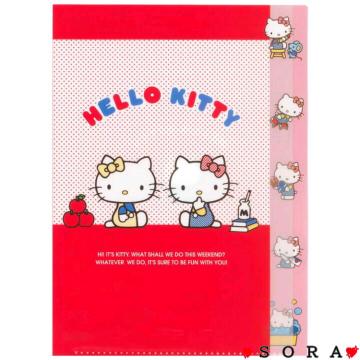 【キティ】可愛い♪書類整理プリント類保管 5Pインデックス A4クリアファイルホルダー