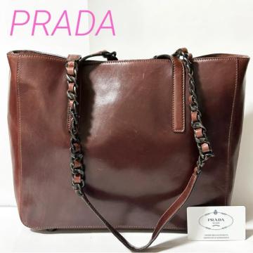 PRADA ���U�[ �`�F�[���n���h�� ���S�^���� �g�[�g�o�b�O A4�T�C�Y ���[�u���E��