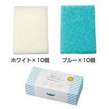 《New》食器洗い等に…キッチンスポンジ★毎日キレイ・つかいきりスポンジ<ブルーx10とホワイトx10=20個セット>