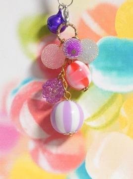 ハンドメイド♪ジャラジャラ☆キャンディー根付ストラップB