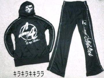 《New》悪羅悪羅/SOUL JAPAN*EXILE系★パーカーセットアップ<ブラックxシルバーL>