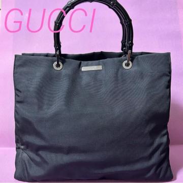 GUCCI  �i�C���� �n���h�o�b�O �o���u�[ 002�E1010�E3444 �u���b�N