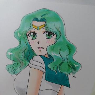 自作イラスト セーラーネプチューン ハガキサイズ